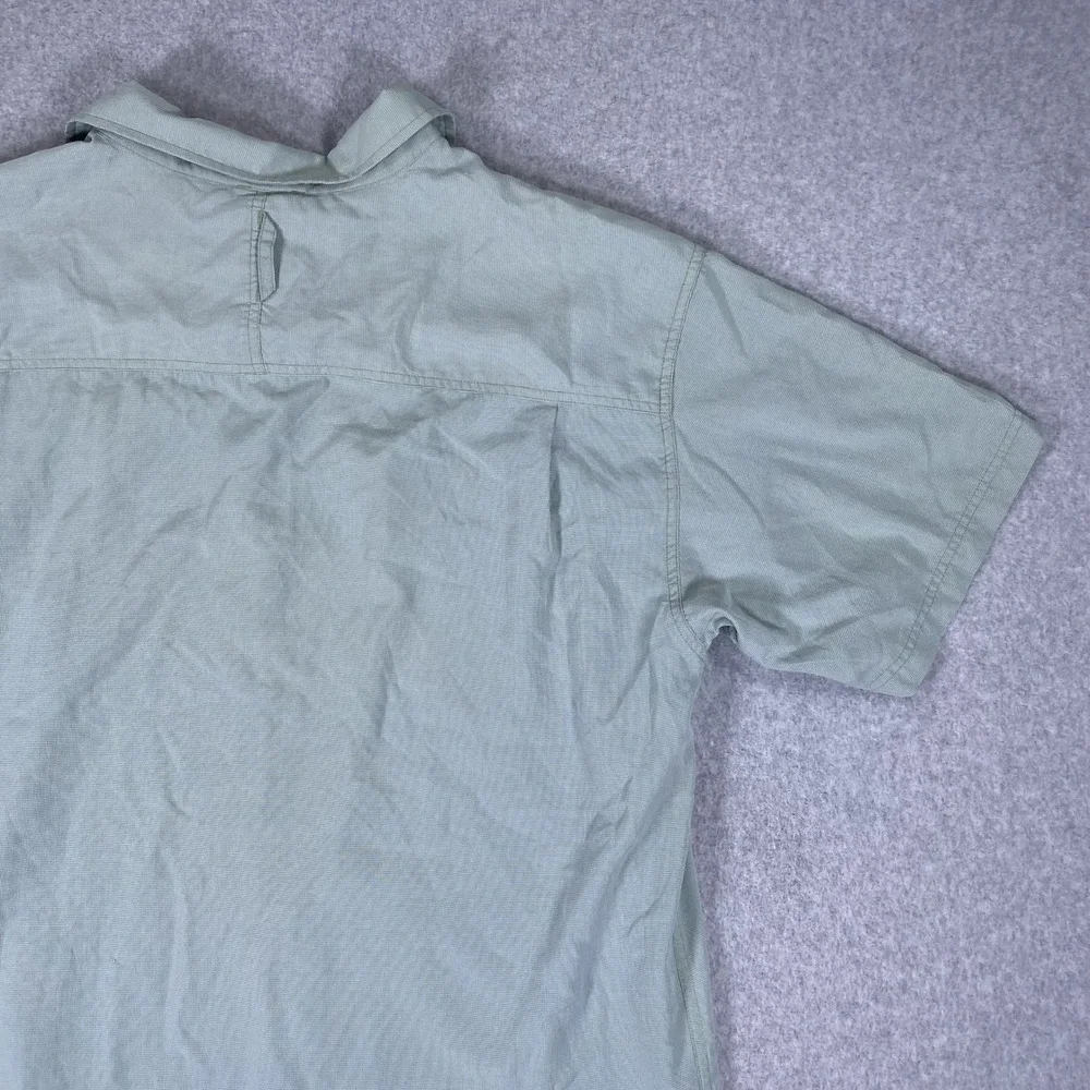 The North Face Button Up Shirt Mens XL Green Short Sleeve Hiking Vented